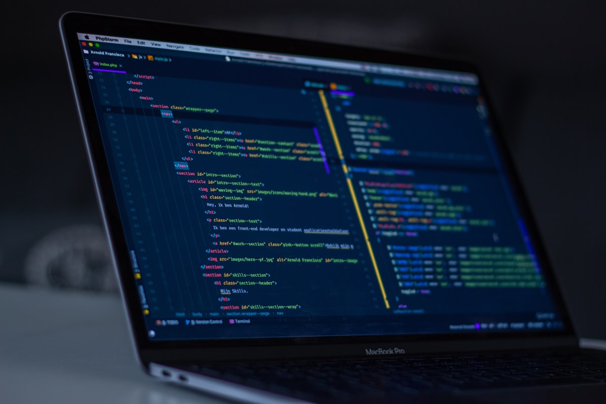 Developer writing code
